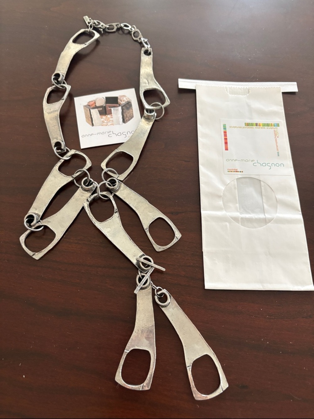 Anne-Marie Chagnon Silver Link Statement Necklace - Rustico Collection